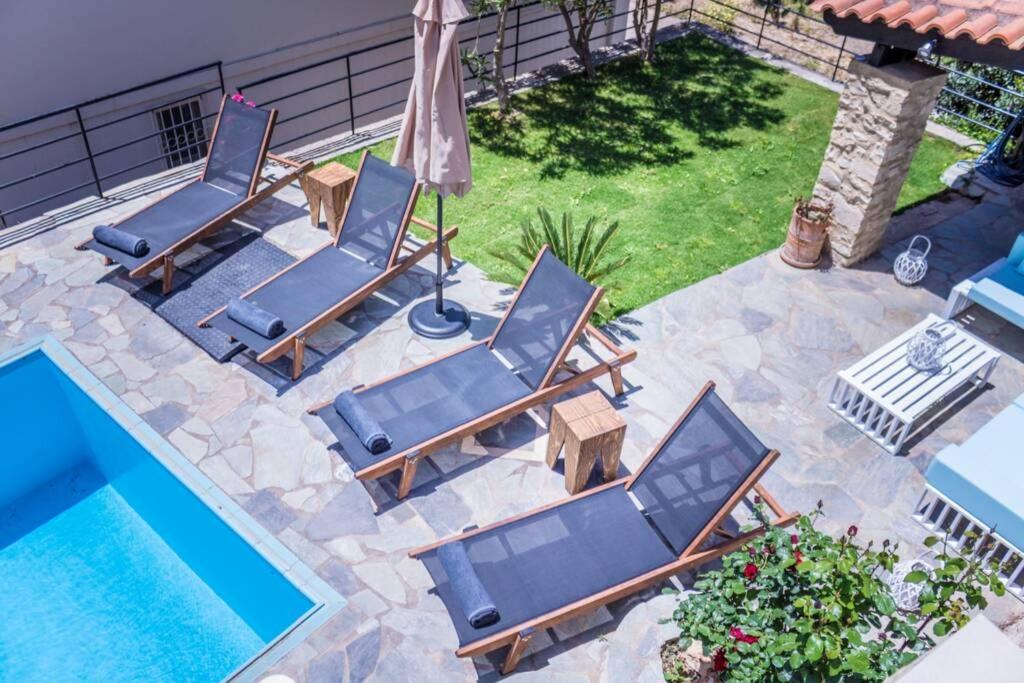 Villa Ventus, 40Sqm Private Pool & Hot Tub! Roussospítion Exteriör bild